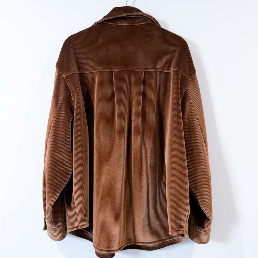 ALO YOGA Women’s Ribbed Velour Mountainside Shacket Jacket Shirt L Cinnamon - Picture 4 of 4